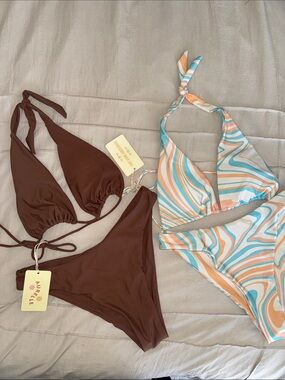 AURELLE triangle bikini sets NWT